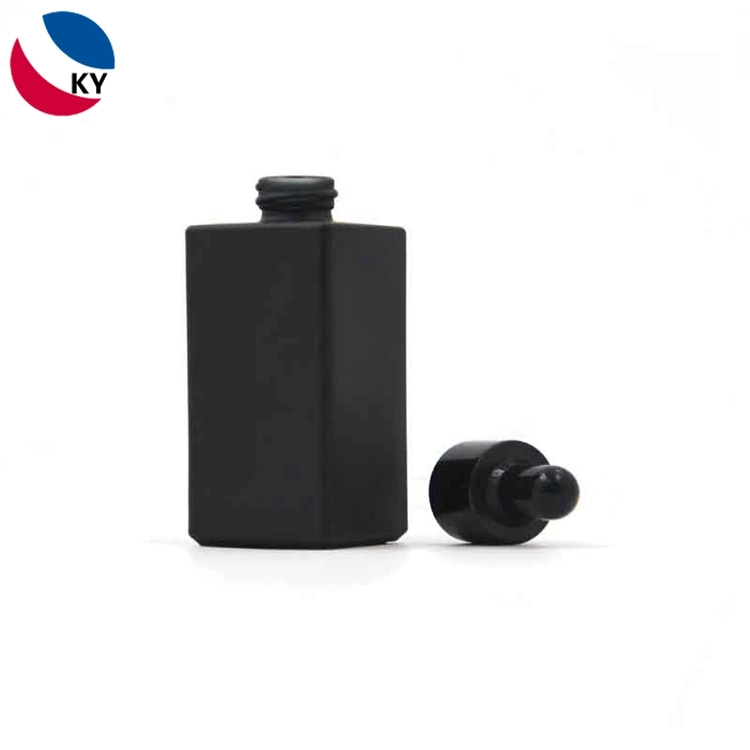 Cosmetic Glass Dropper Bottles Packaging Luxury Matte Black Hair Essential Oil Wholesale Empty 10ml 15ml 30ml 50ml 100ml 120ml Frosted Perfume Glass Bottle