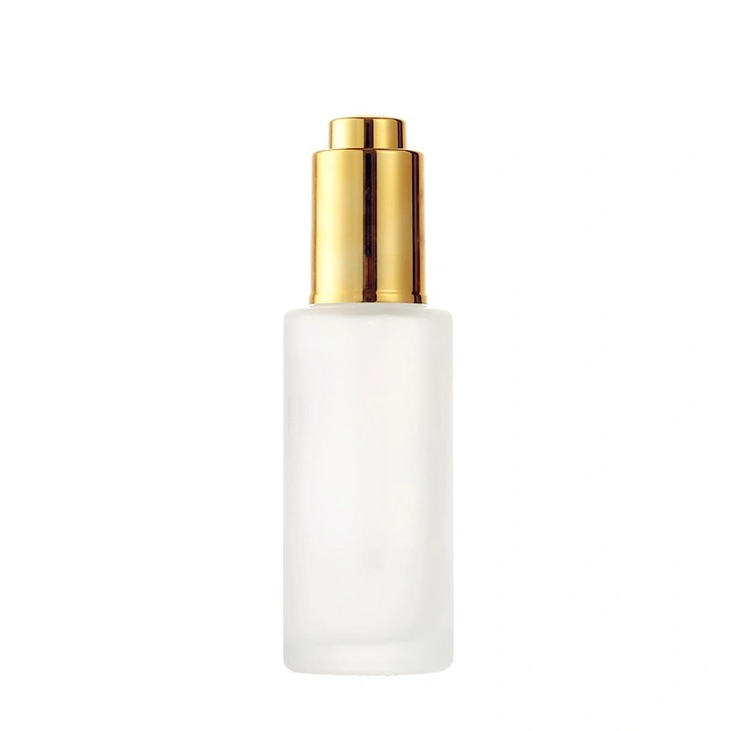 30ml 50ml 100ml Frosted Serum Glass Bottle Emulsion Glass Container Liquid Foundation Bottle with Bamboo Dropper