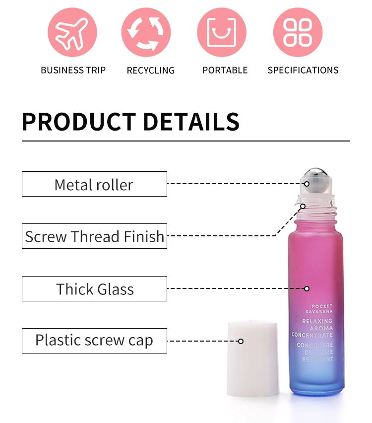 Wholesale Glass Cosmetics Skincare Packaging Massage Serum Perfume Sample Roller Ball Containers Empty Essential Oil Roll on Bottle