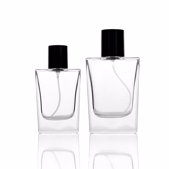 Botella de perfume de vidrio altamente blanca cosmética cilíndrica corta y gruesa de 50 ml 100 ml